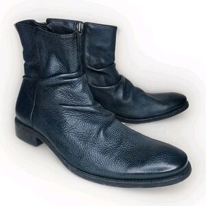 John Varvatos Morrison Sharpei Leather Zip Chelsea Style Boots Size 10 Men's
